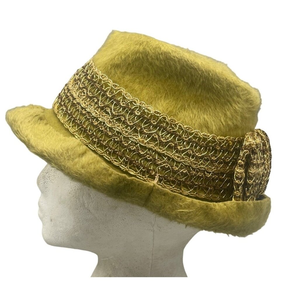 vintage woodmere new york hat made in Italy green bow lace READ